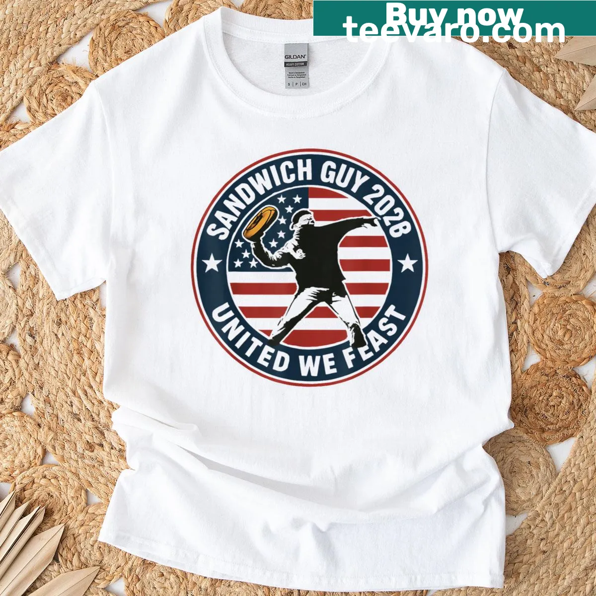 Humorous Sandwich Guy T-shirt for 2028 — on a men's t-shirt