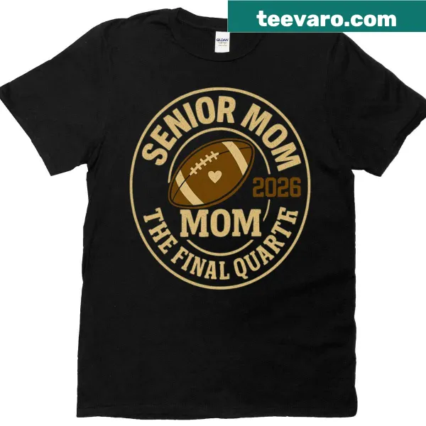 Typographic t-shirt for Senior Moms celebrating graduation 2026