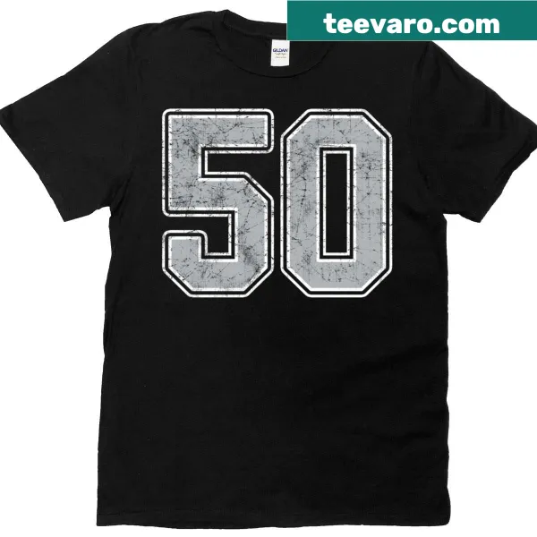 Bold jersey-style t-shirt featuring the number 50