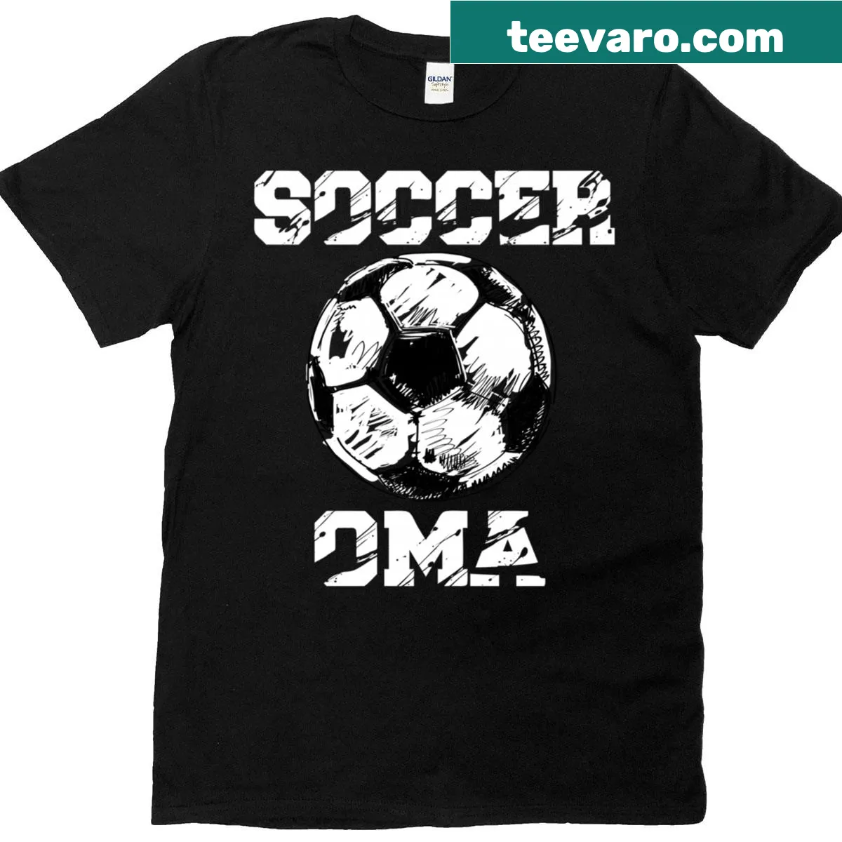 Funny Soccer Oma t-shirt with playful typography — on a men's t-shirt