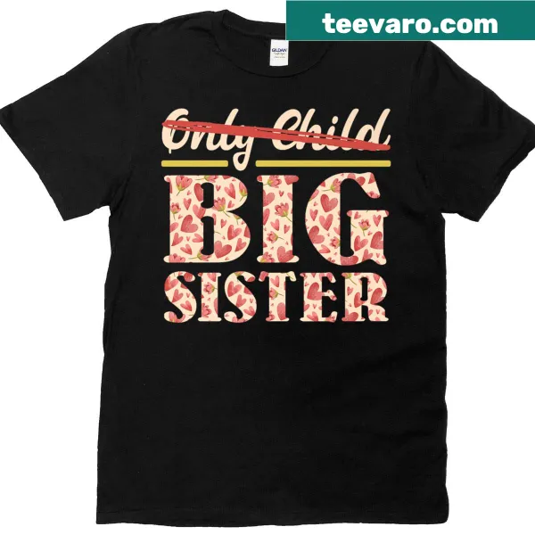Big Sister T-shirt with the message 'Soon to be Big Sister' in playful typography