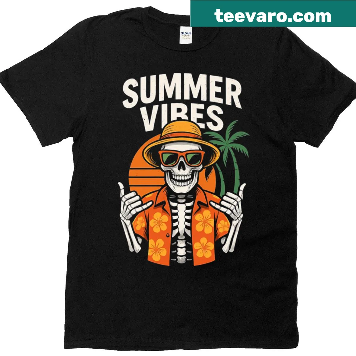 Summer Vibes text in a stylish font — on a men's t-shirt