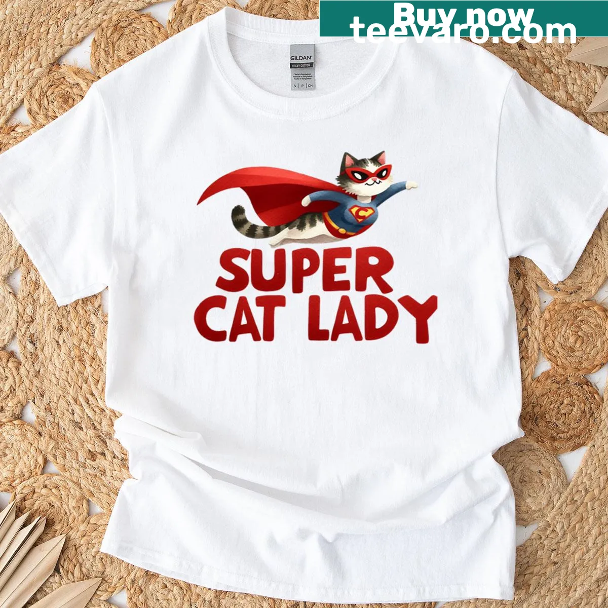 Cartoon style Super Horse Lady t-shirt with horse graphic — on a men's t-shirt
