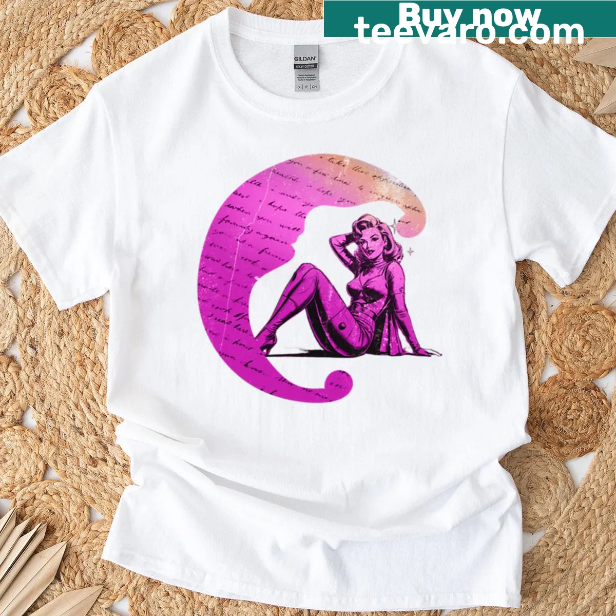 Retro oversized t-shirt designed for women with unique graphic — on a men's t-shirt