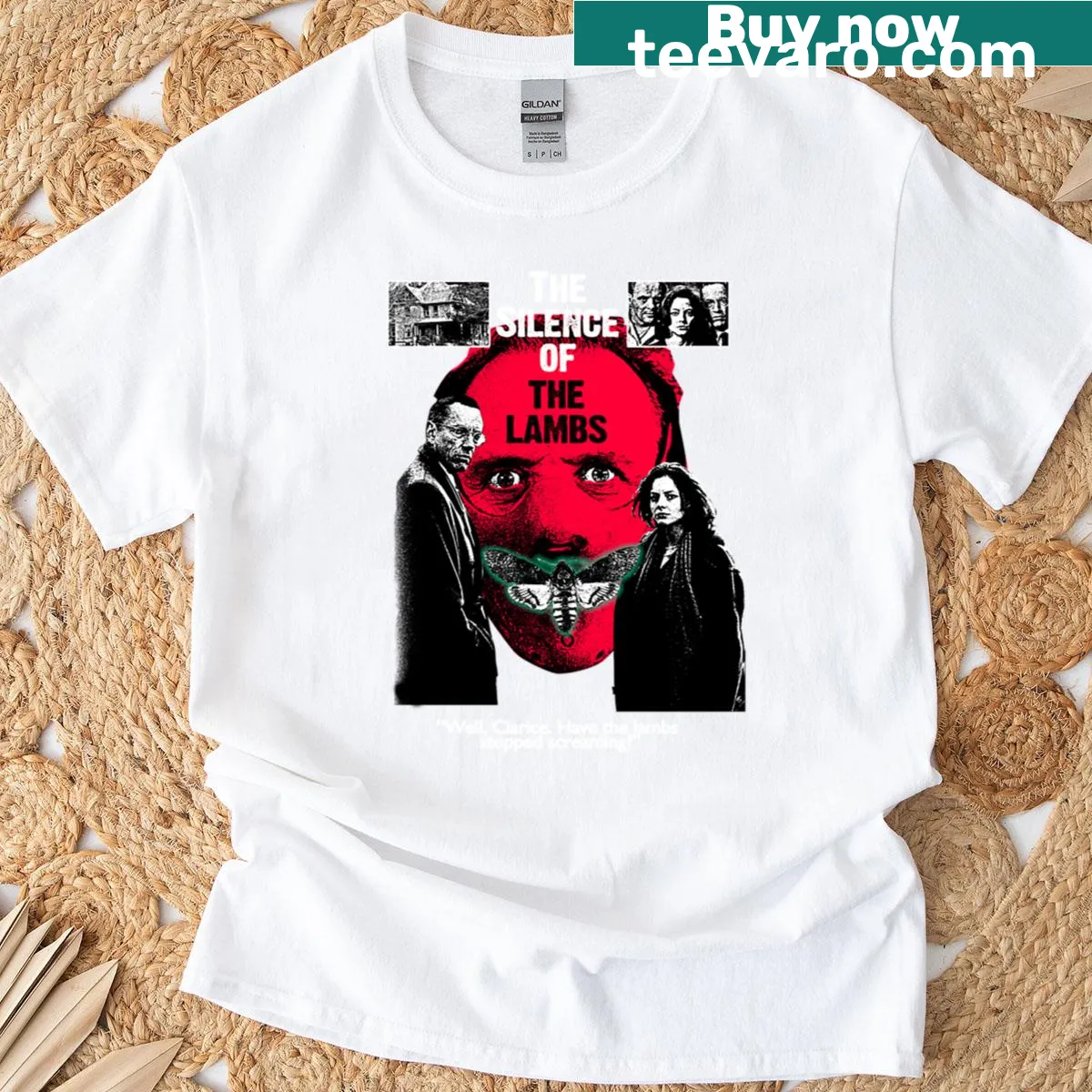 Vintage-style oversized t-shirt inspired by The Silence of the Lambs — on a men's t-shirt