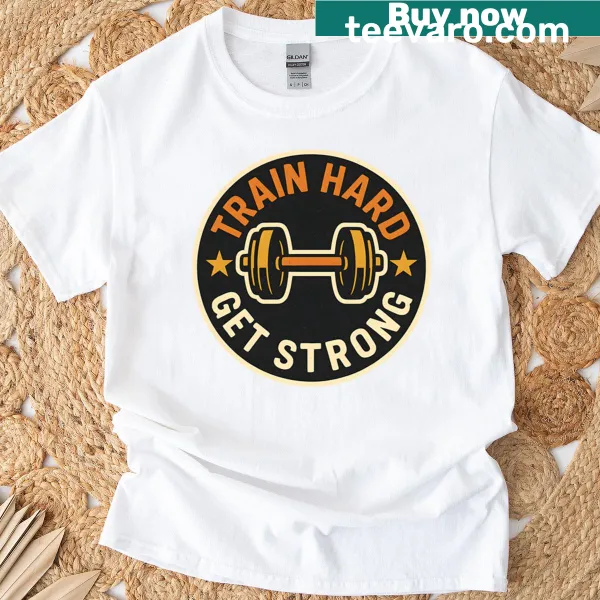 Gym motivation T-shirt with dumbbell design