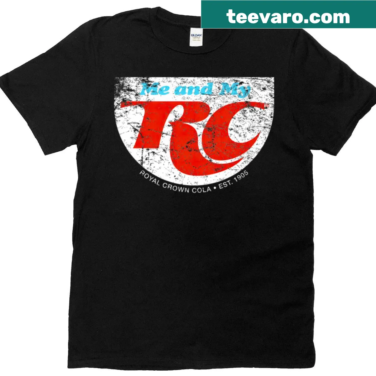 Vintage distressed typography graphic print t-shirt — on a men's t-shirt
