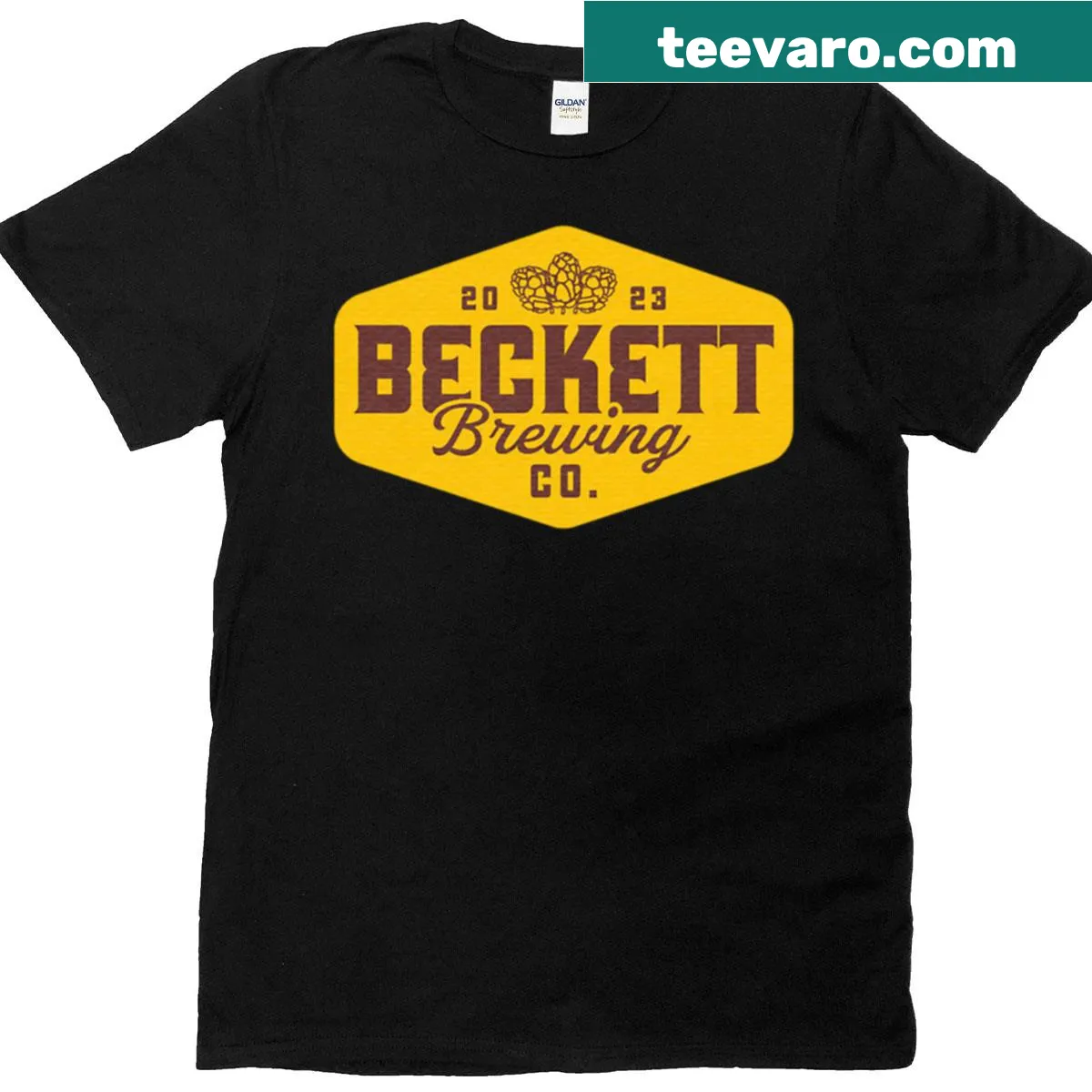 Vintage craft beer design T-shirt featuring rustic graphics — on a men's t-shirt