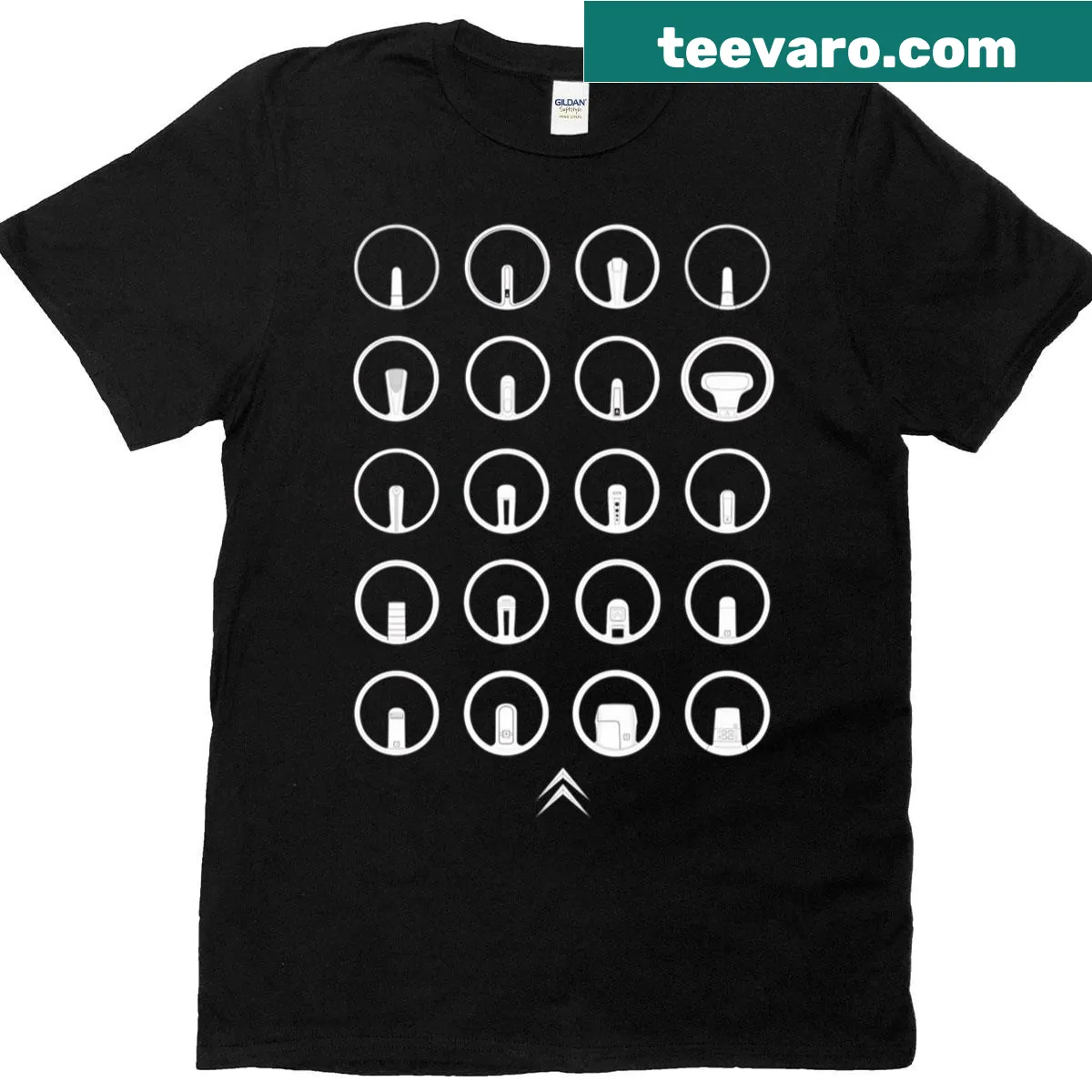 Oversized t-shirt featuring a vintage steering wheel illustration — on a men's t-shirt