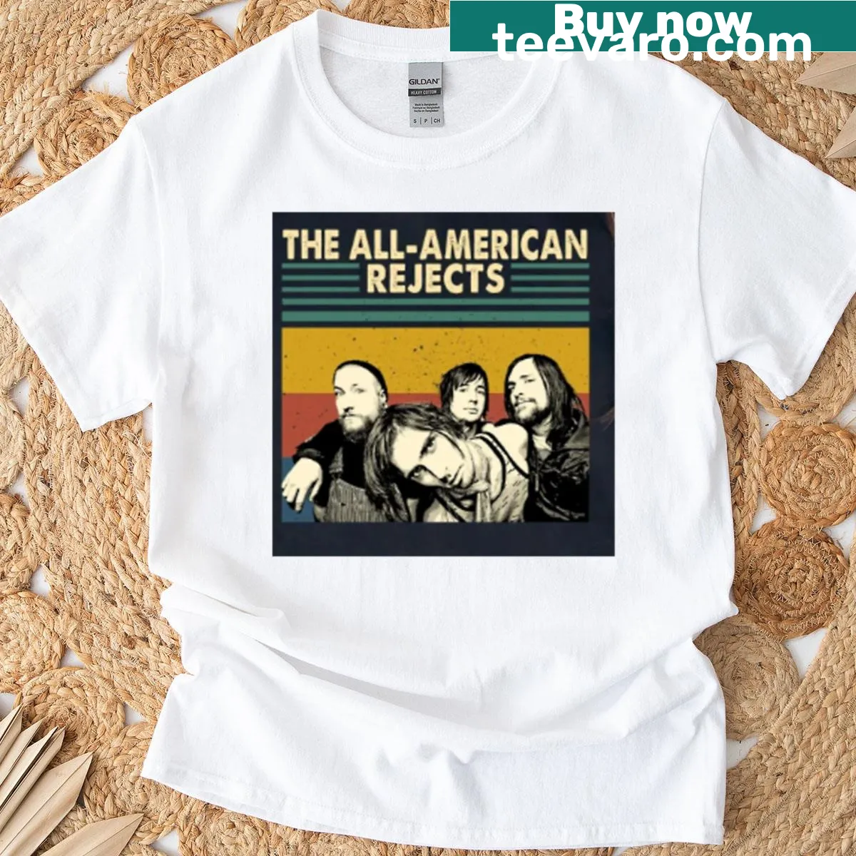 Vintage T-shirt featuring The All American Rejects band logo. — on a men's t-shirt