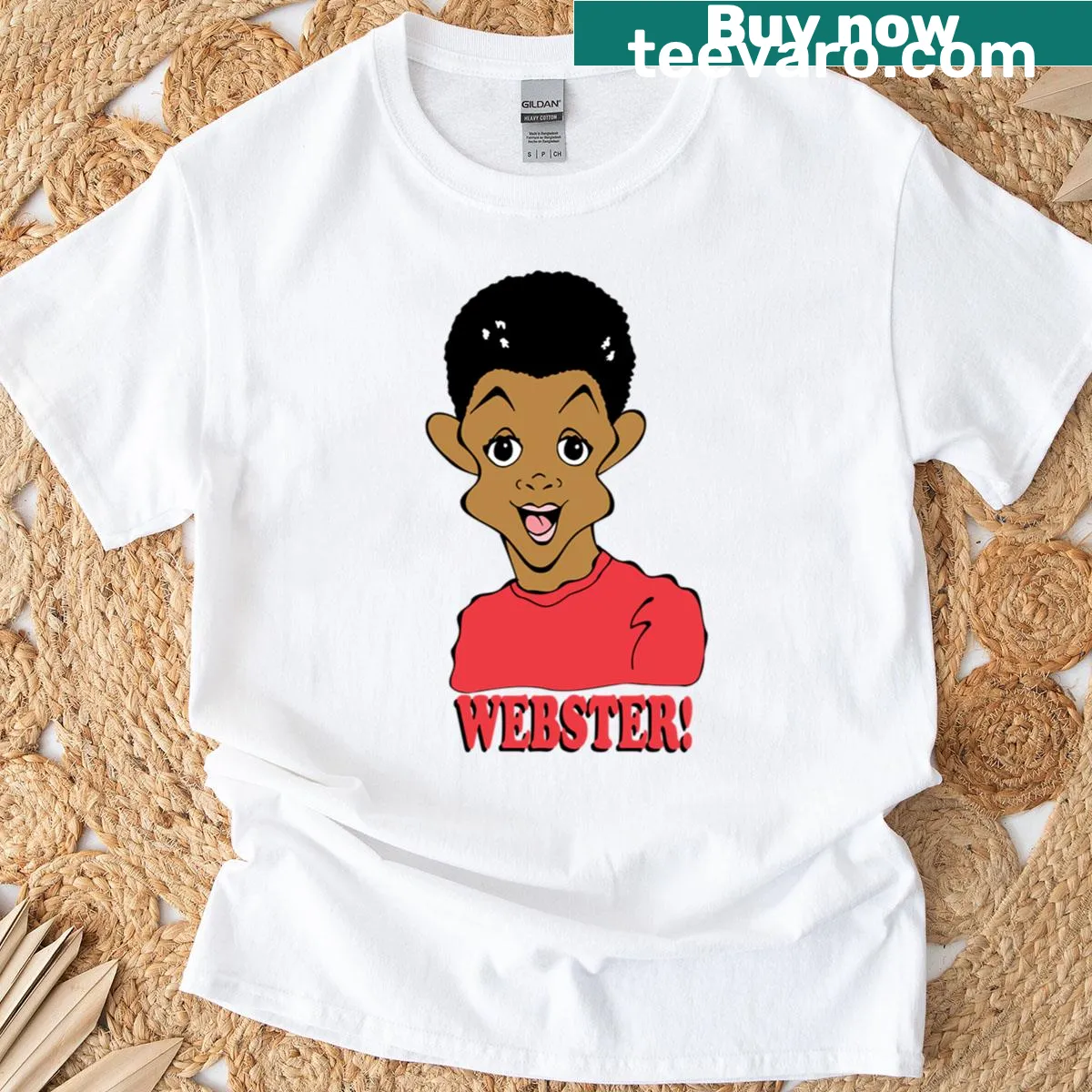 Oversized t-shirt featuring nostalgic Webster fan art — on a men's t-shirt