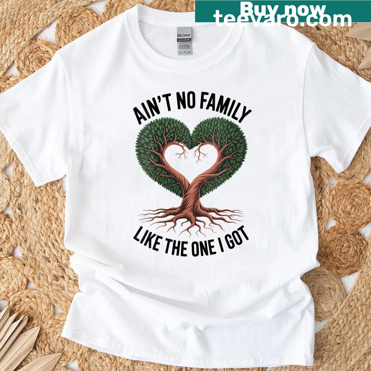 Text T-shirt with 'Ain't No Family Like The One I Got' — on a men's t-shirt