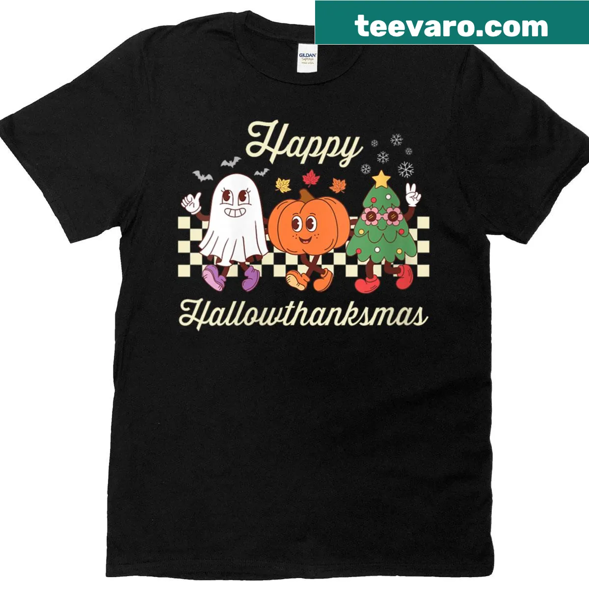 Retro t-shirt featuring a mascot celebrating multiple holidays — on a men's t-shirt