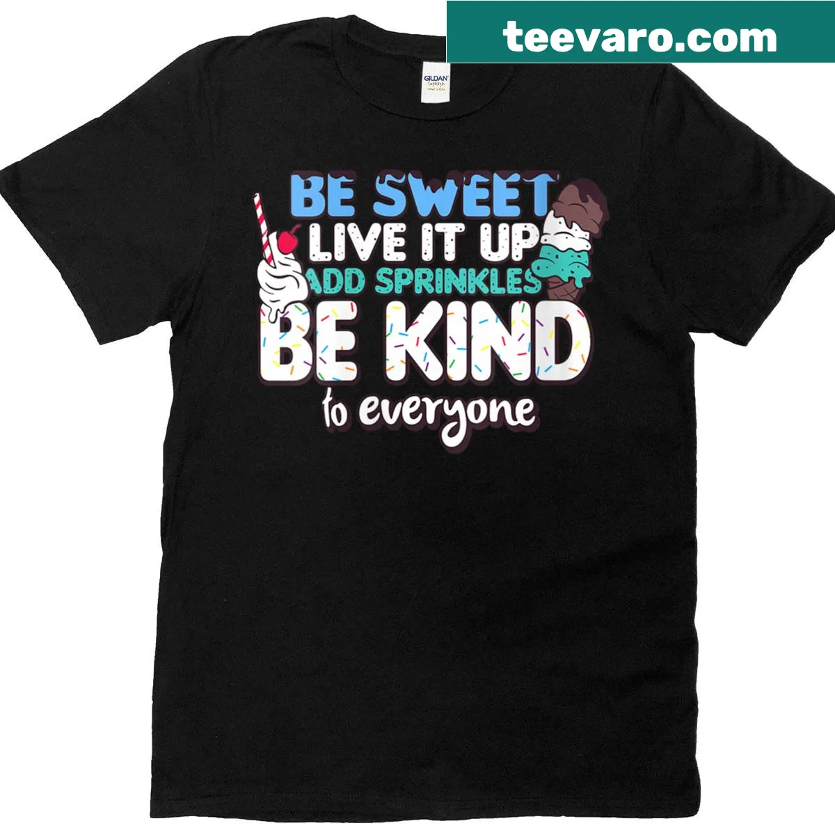 Kindness is Free Sprinkle It Everywhere T-shirt for women — on a men's t-shirt
