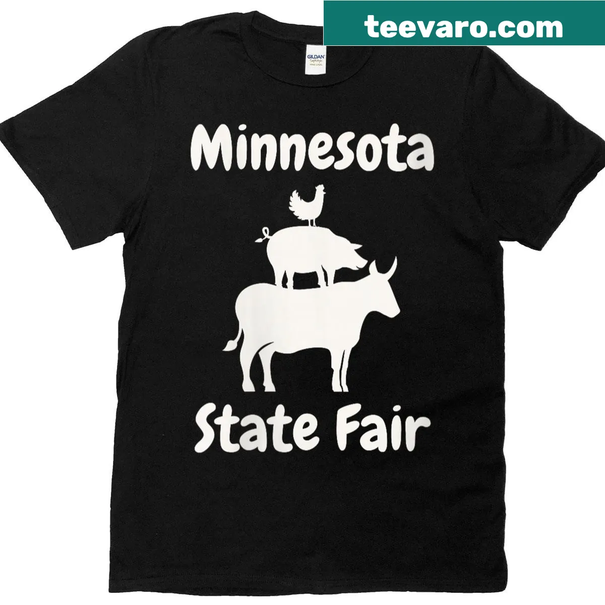 Illustration of livestock on a Minnesota State Fair T-shirt — on a men's t-shirt