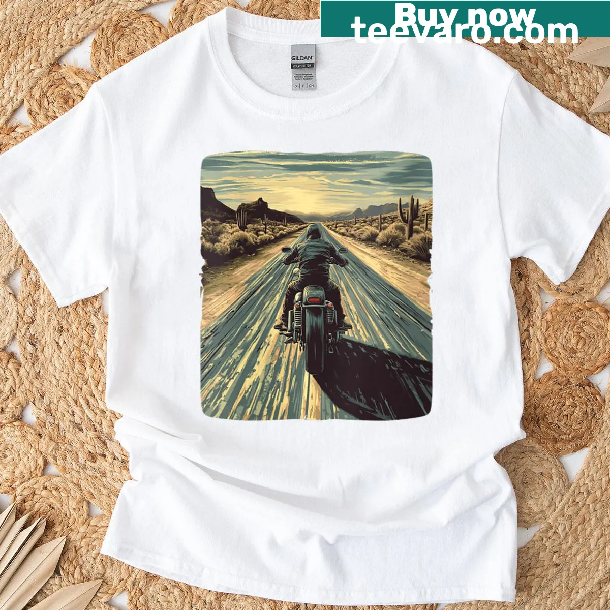 Patriotic shirt designed for women, celebrating motorcycle adventures — on a men's t-shirt