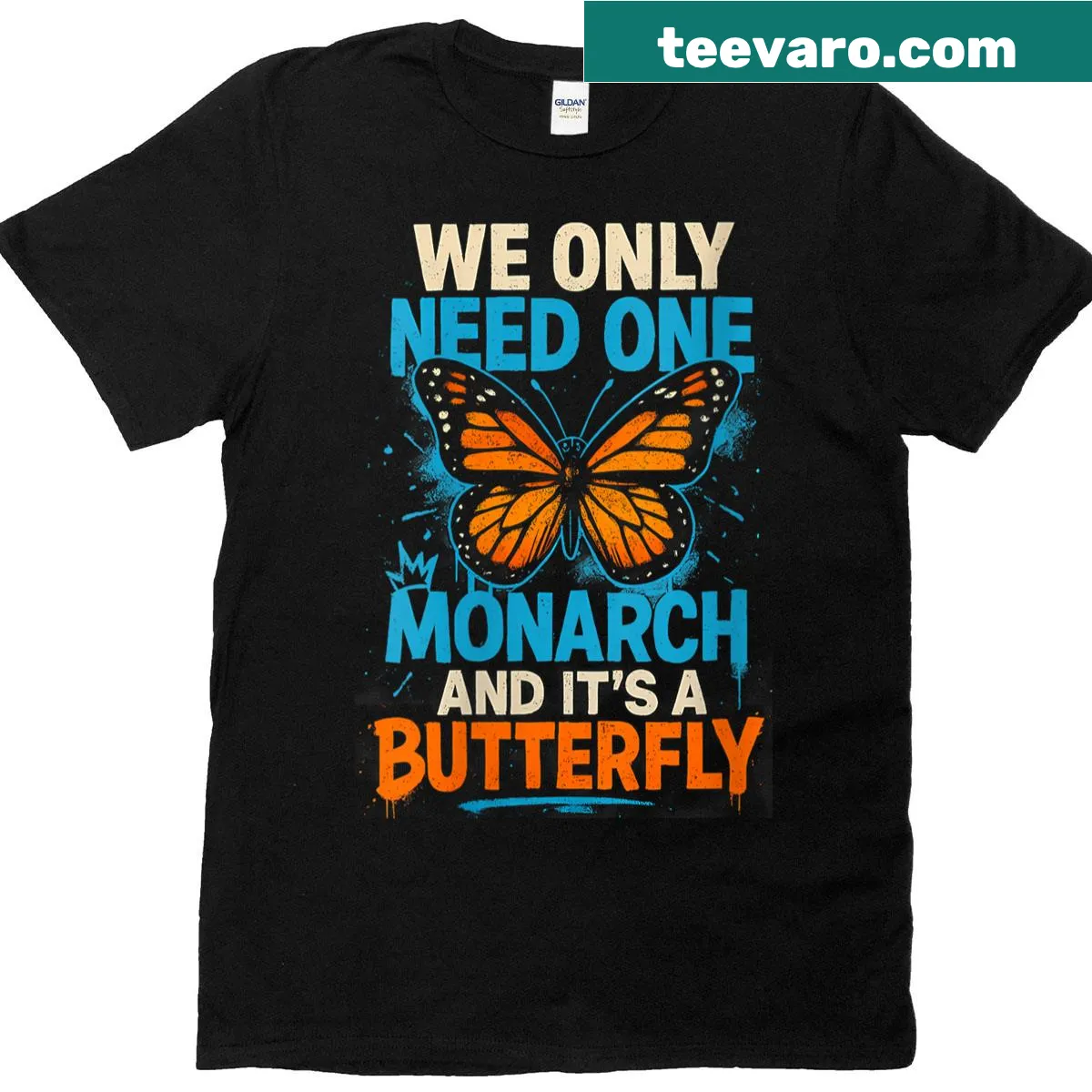 Typography design featuring a butterfly and an inspirational phrase — on a men's t-shirt