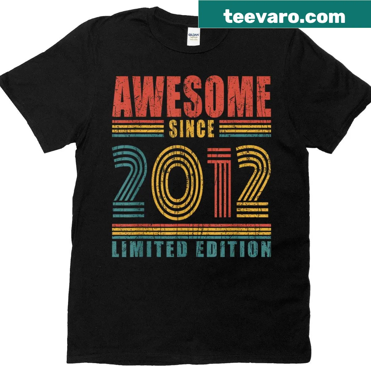 Vintage distressed T-shirt for 13th birthday celebration — on a men's t-shirt