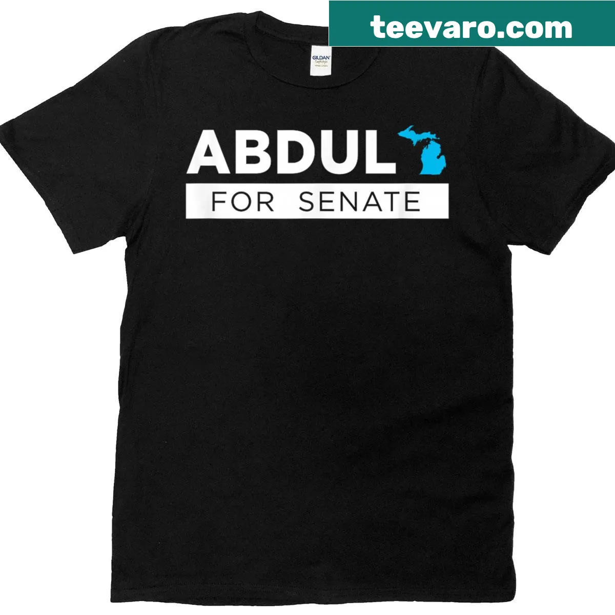 Political T-shirt supporting Abdul El-sayed for Senate 2026 — on a men's t-shirt