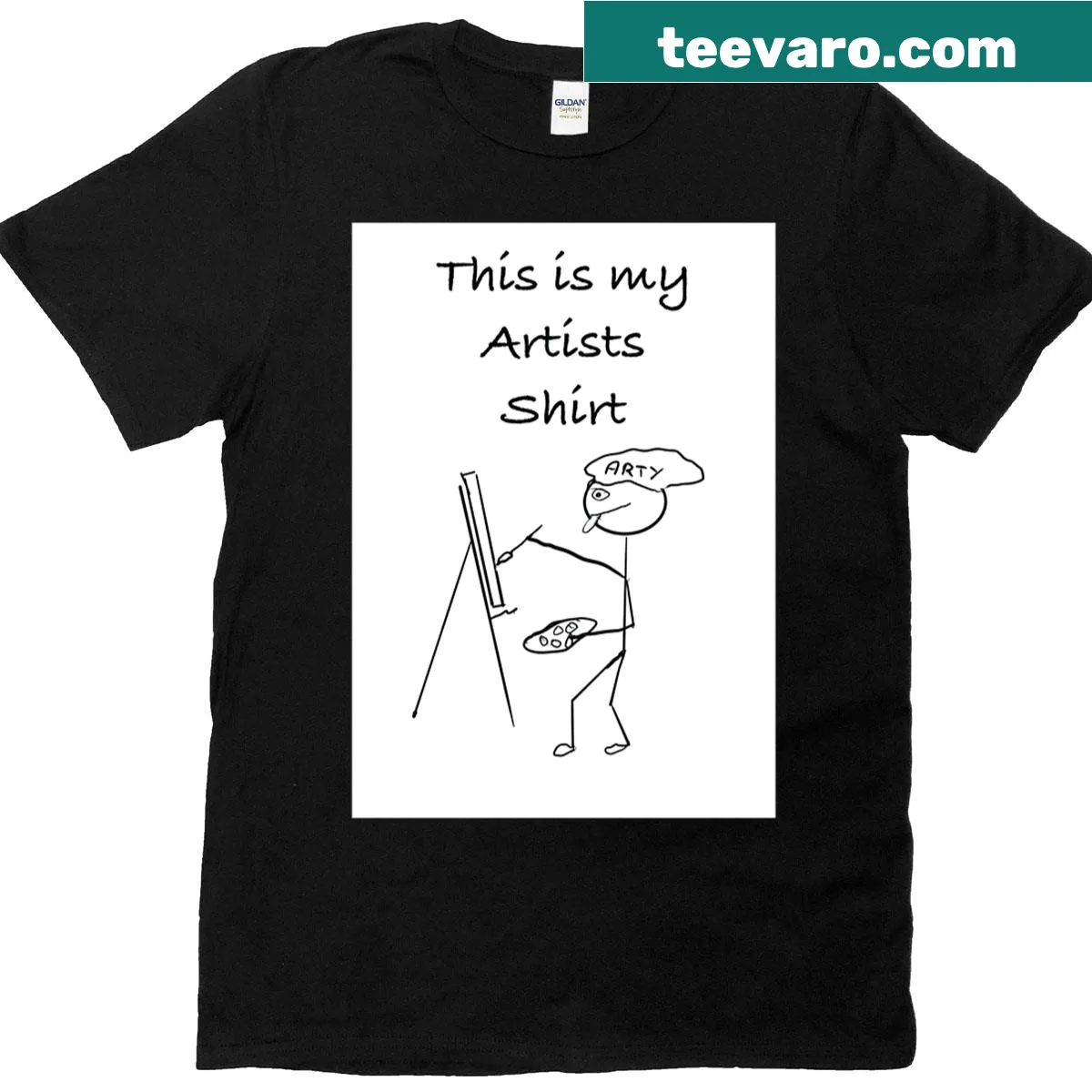 Illustrated graphic celebrating artistic expression on a T-shirt — on a men's t-shirt