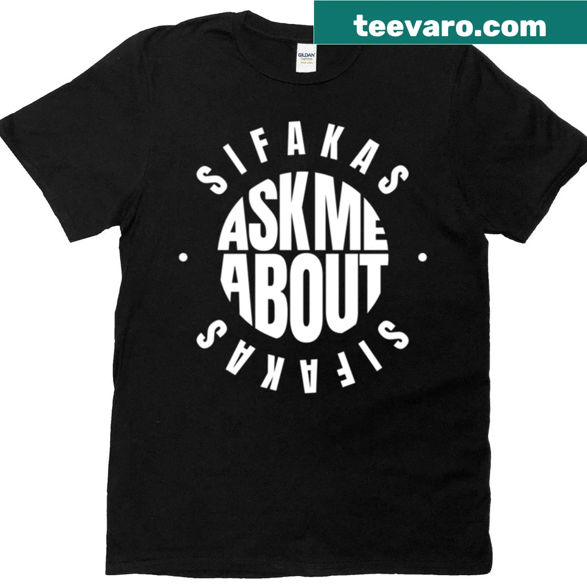 T-shirt featuring whimsical graphic and text about sifakas — on a men's t-shirt