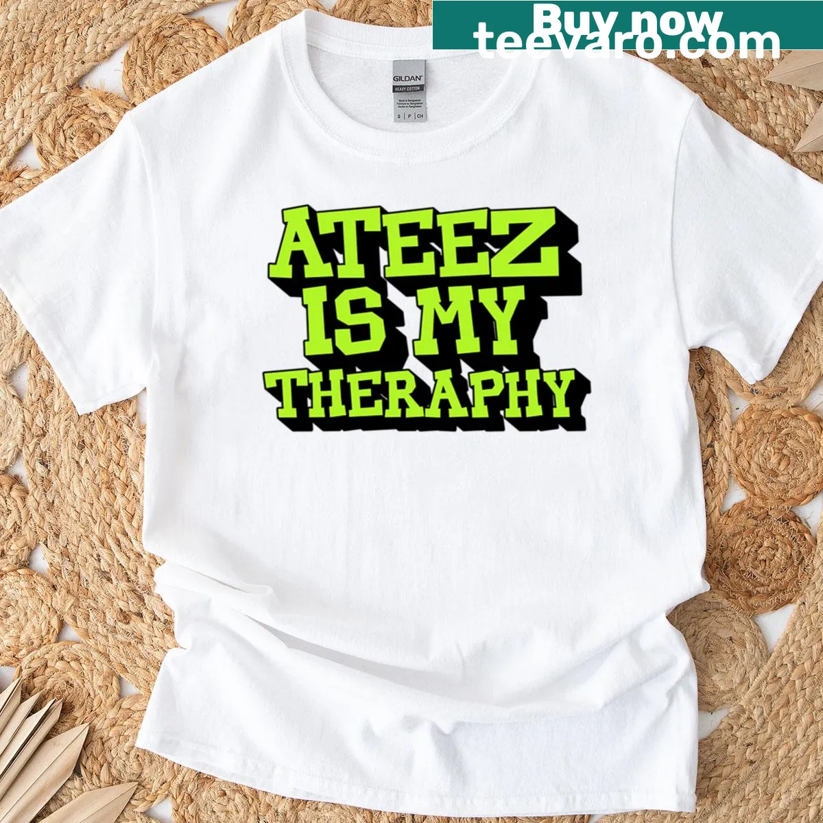 Ateez themed graphic on a t-shirt for fans — on a men's t-shirt