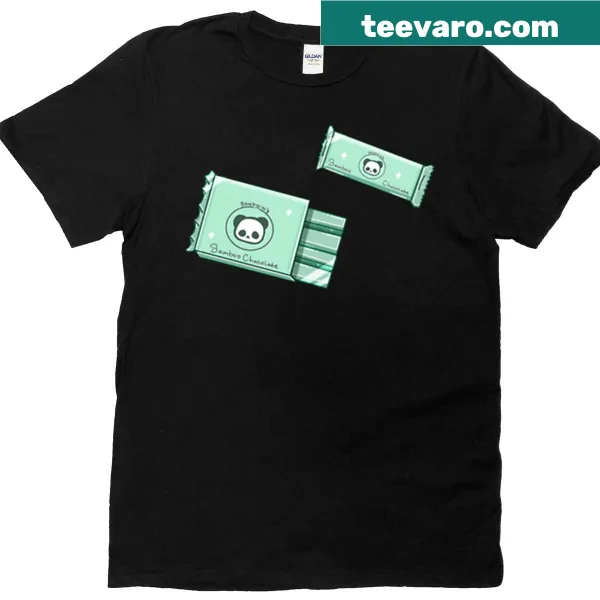 Bamboo and chocolate illustration on t-shirt
