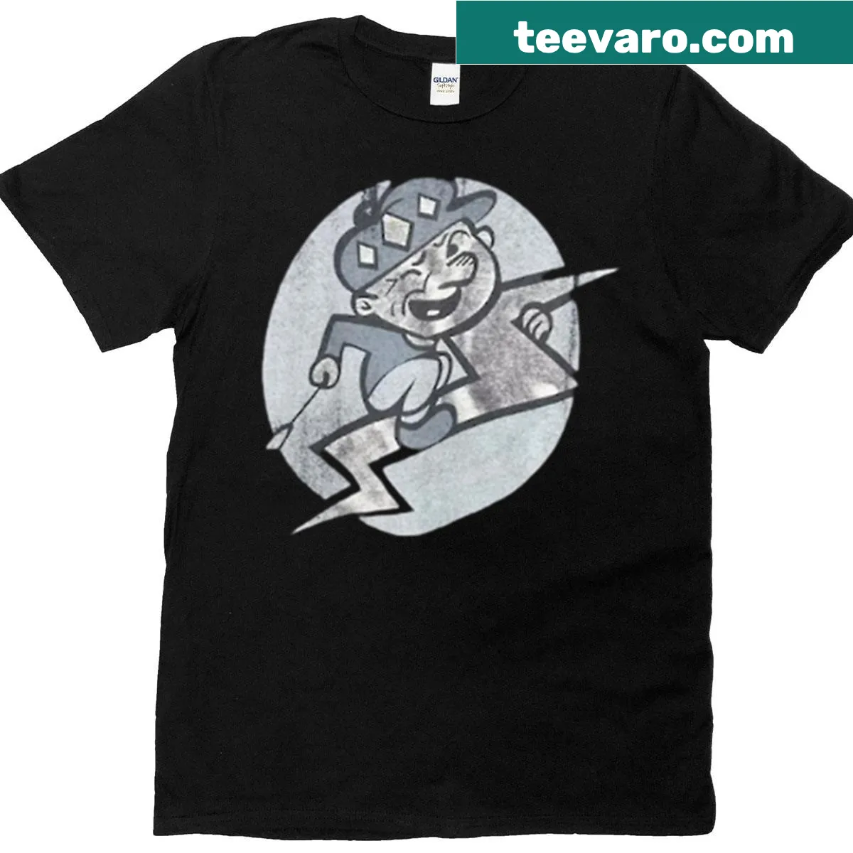 Retro graphic T-shirt featuring Shock Jockey from Bioshock Infinite — on a men's t-shirt