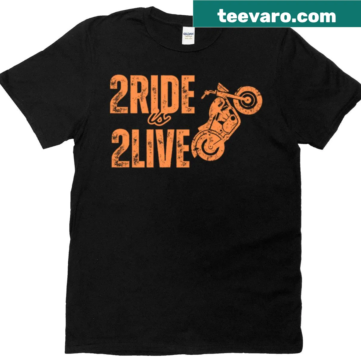 Bold motorcycle-themed shirt with text '2 Ride Is 2 Live' — on a men's t-shirt