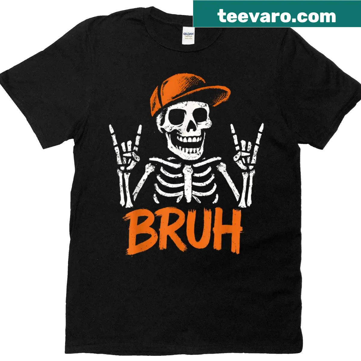 Punk rock skeleton Halloween t-shirt for kids — on a men's t-shirt