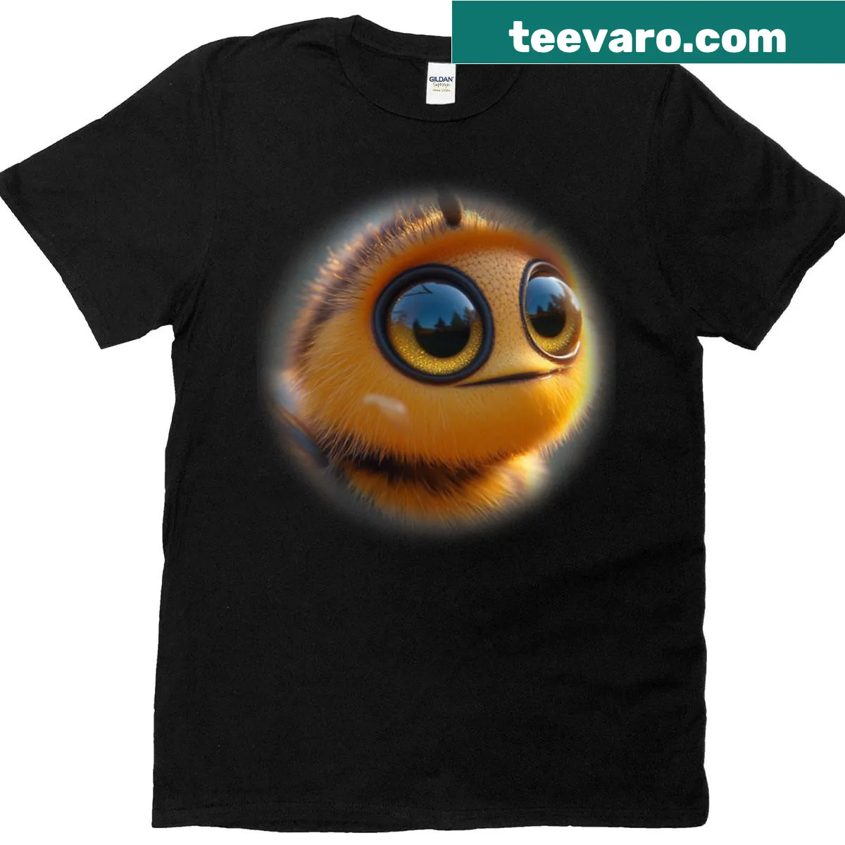 Whimsical bee illustration with the phrase Buzz Off on a T-shirt — on a men's t-shirt