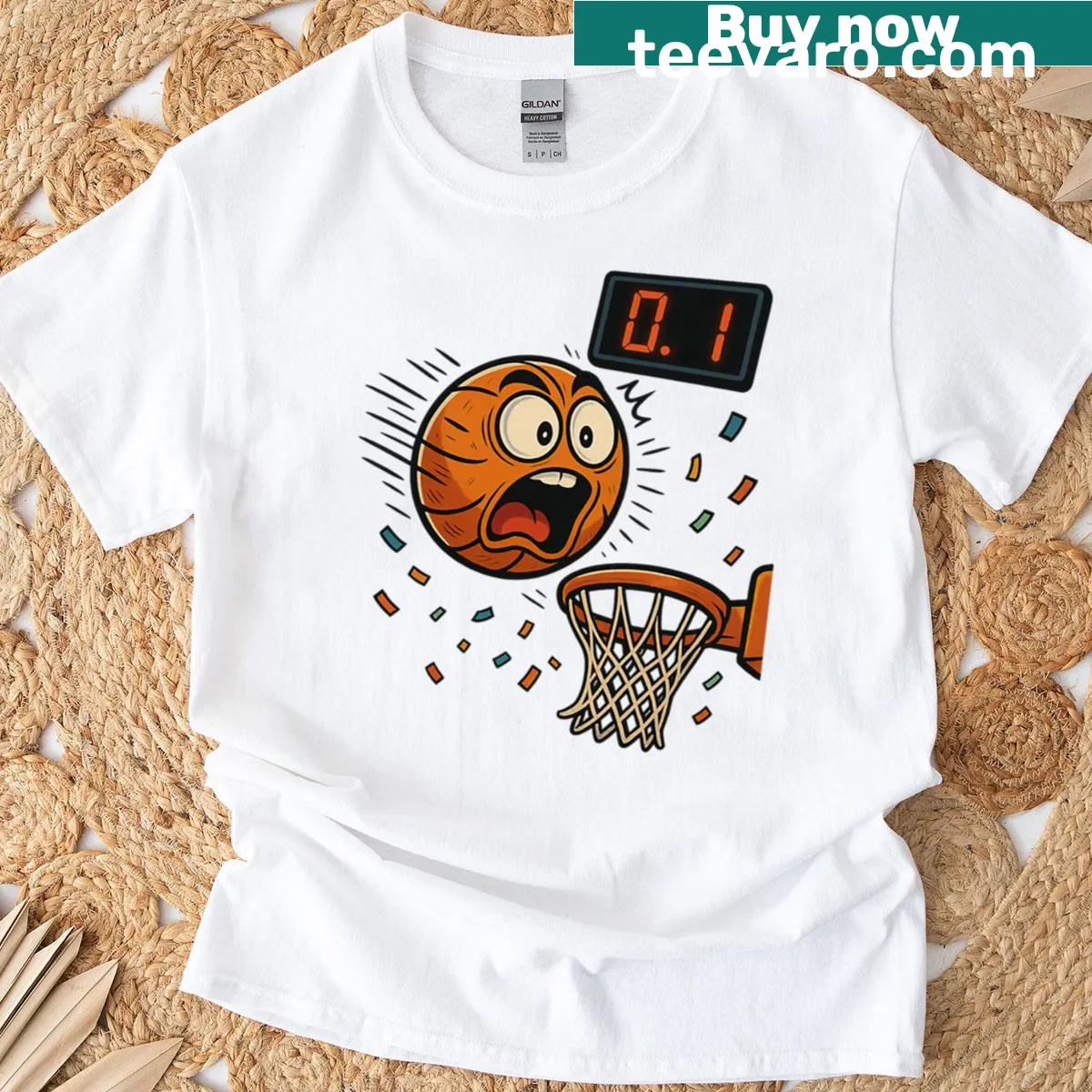 Inspirational Buzzer Beater T-shirt with bold typography — on a men's t-shirt