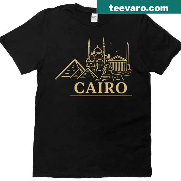 Illustrated Cairo skyline t-shirt in Cities Horizons Series