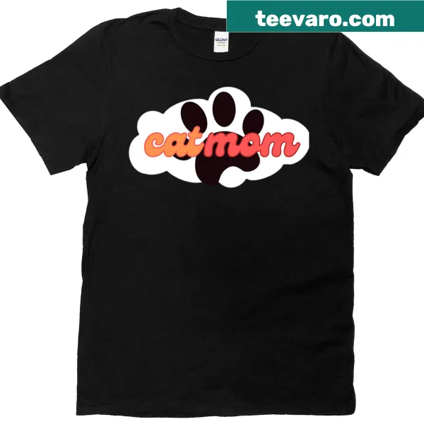Text 'Cat Mom' on a T-shirt