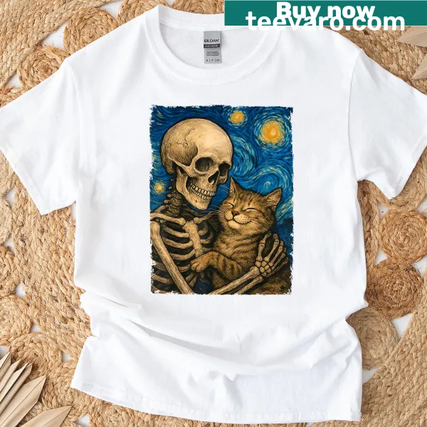 Illustrated Cats Lover T-shirt featuring playful cat designs