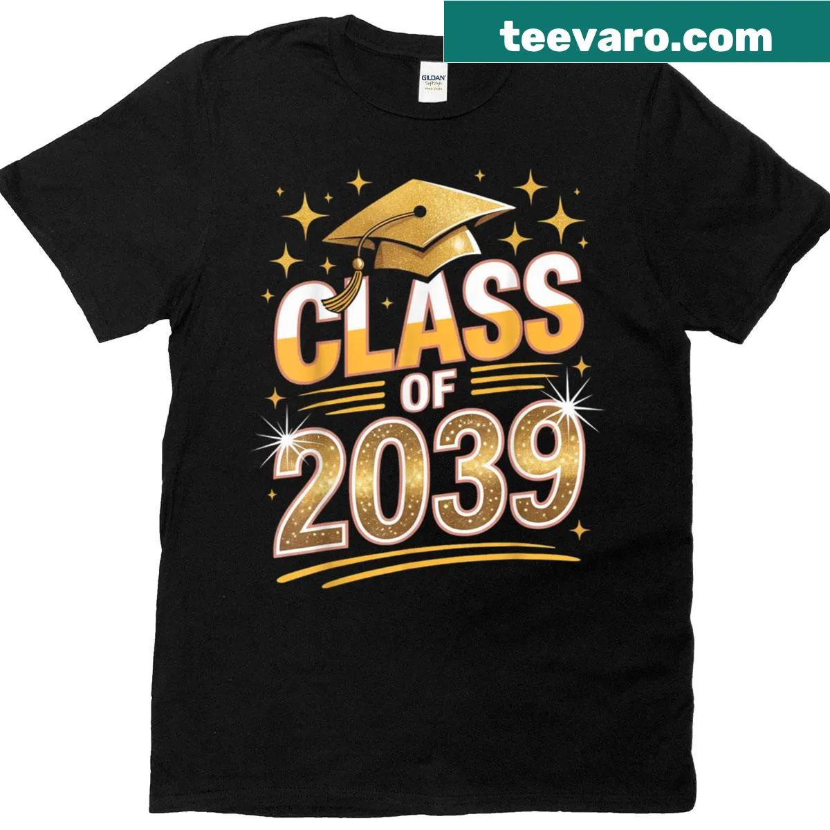 Grow With Me T-shirt featuring Class Of 2039 for kids — on a men's t-shirt