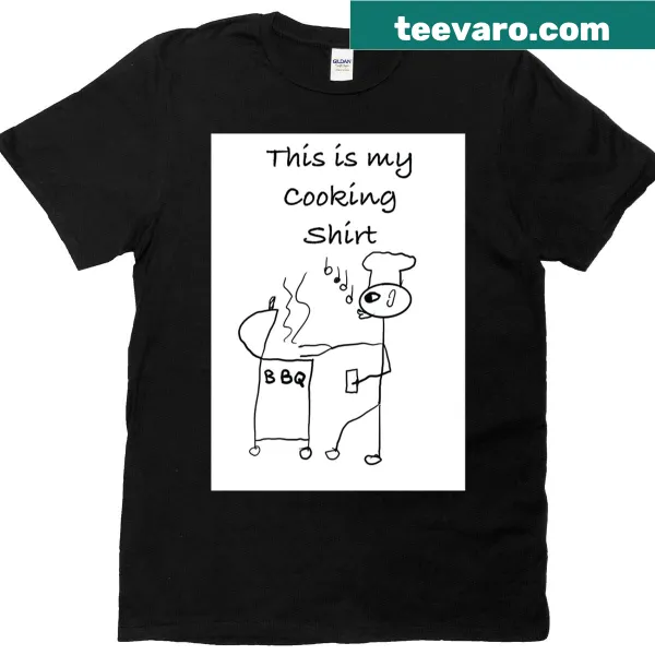 Typographic Cooking Guy graphic on a T-shirt