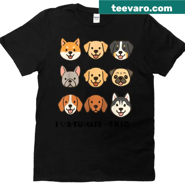 Cartoon dog faces illustration T-shirt for puppy lovers