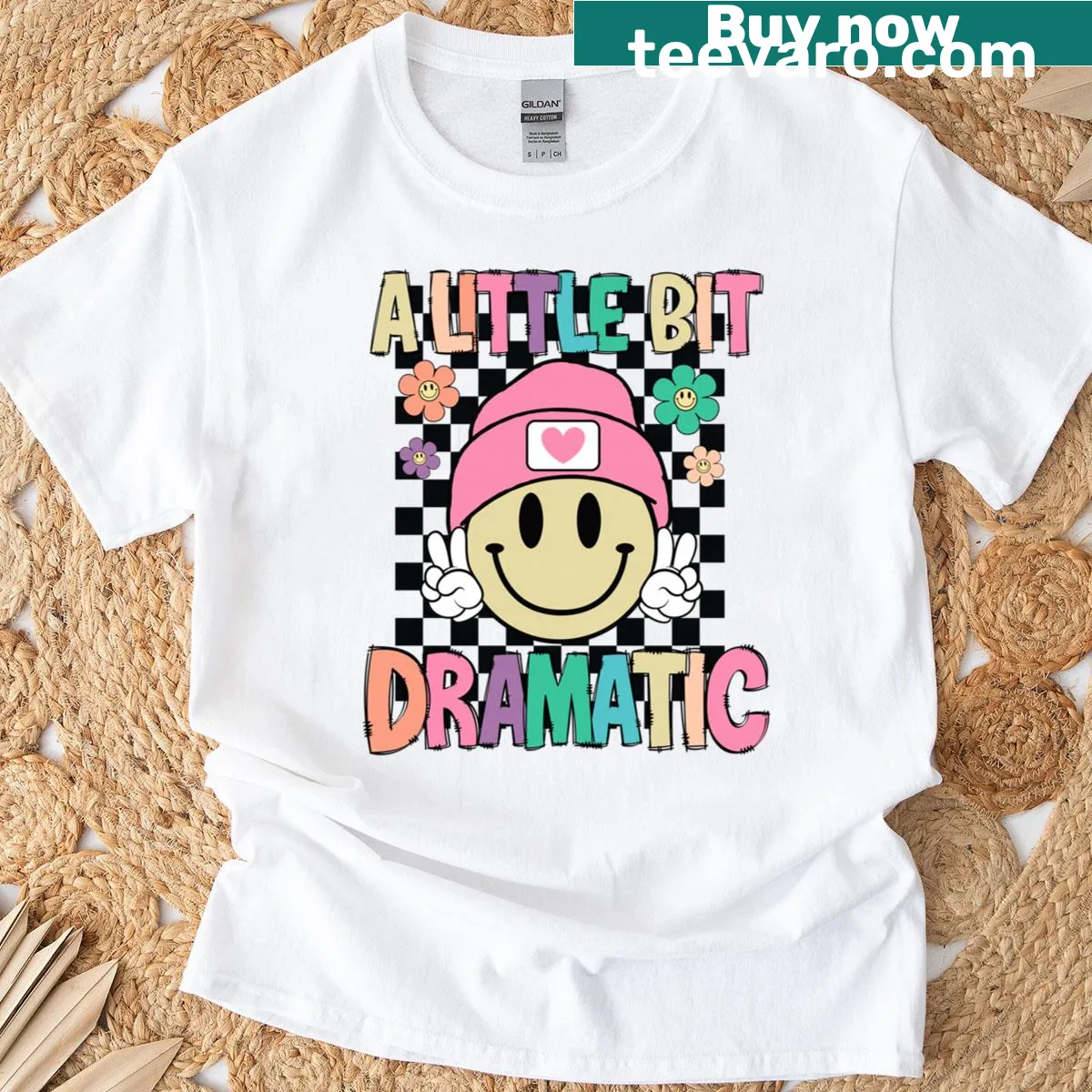 Retro peace sign with dramatic flair on T-shirt — on a men's t-shirt