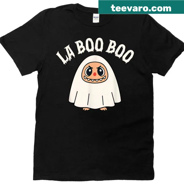 Adorable Halloween shirt featuring a cartoon ghost design.