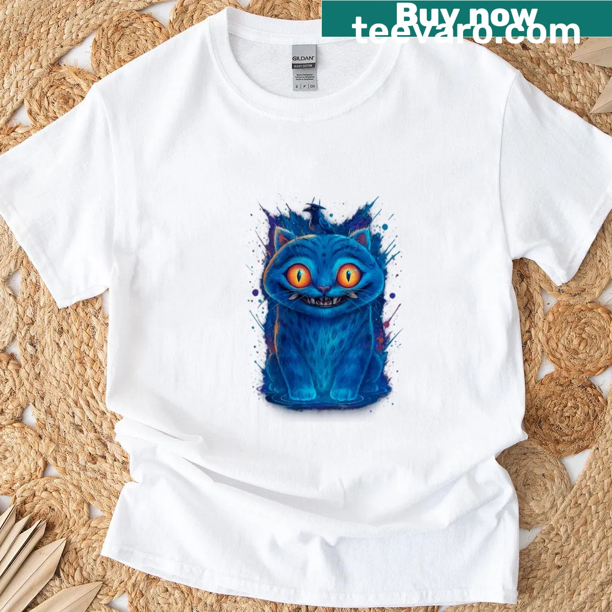 Cartoon t-shirt with a Kpop tiger and demon hunter theme — on a men's t-shirt