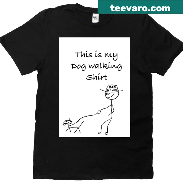 T-shirt designed for dog walkers featuring a playful graphic