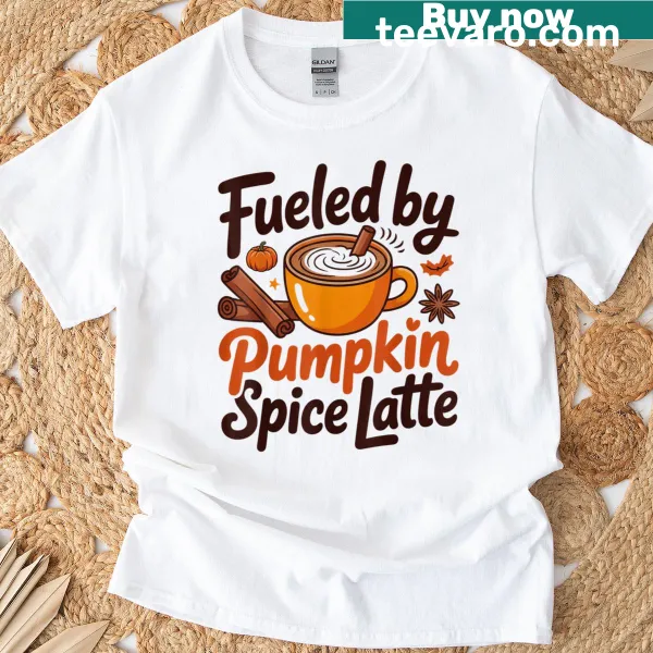 Funny autumn quote about pumpkin spice latte for coffee lovers