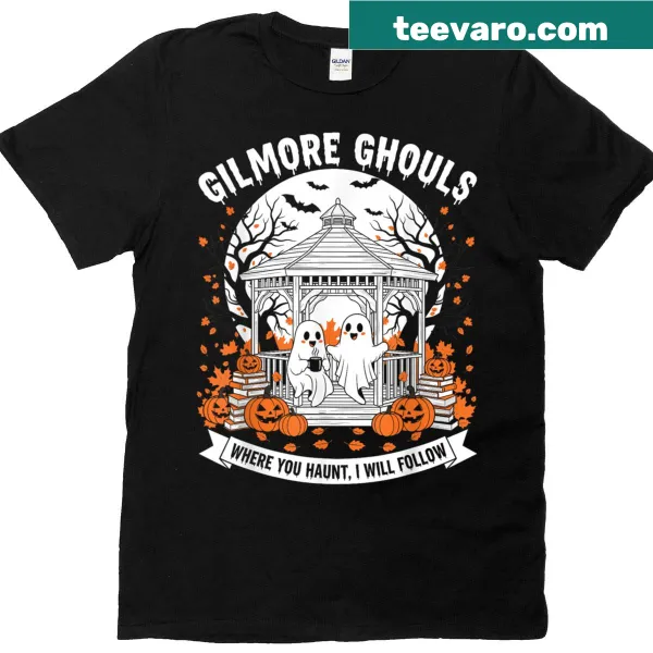 Edgy typography shirt with 'Where You Haunt I Will Follow' for Halloween