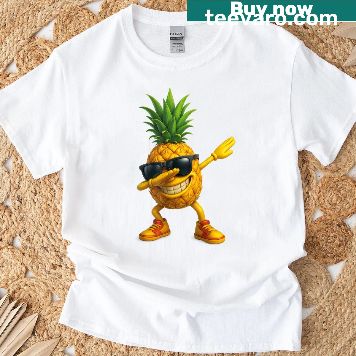 Funny Halloween shirt for kids featuring a dabbing pineapple graphic — on a men's t-shirt
