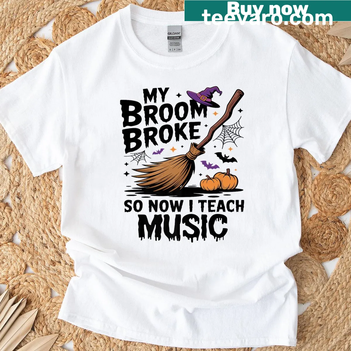 Funny Halloween shirt for music teachers — on a men's t-shirt