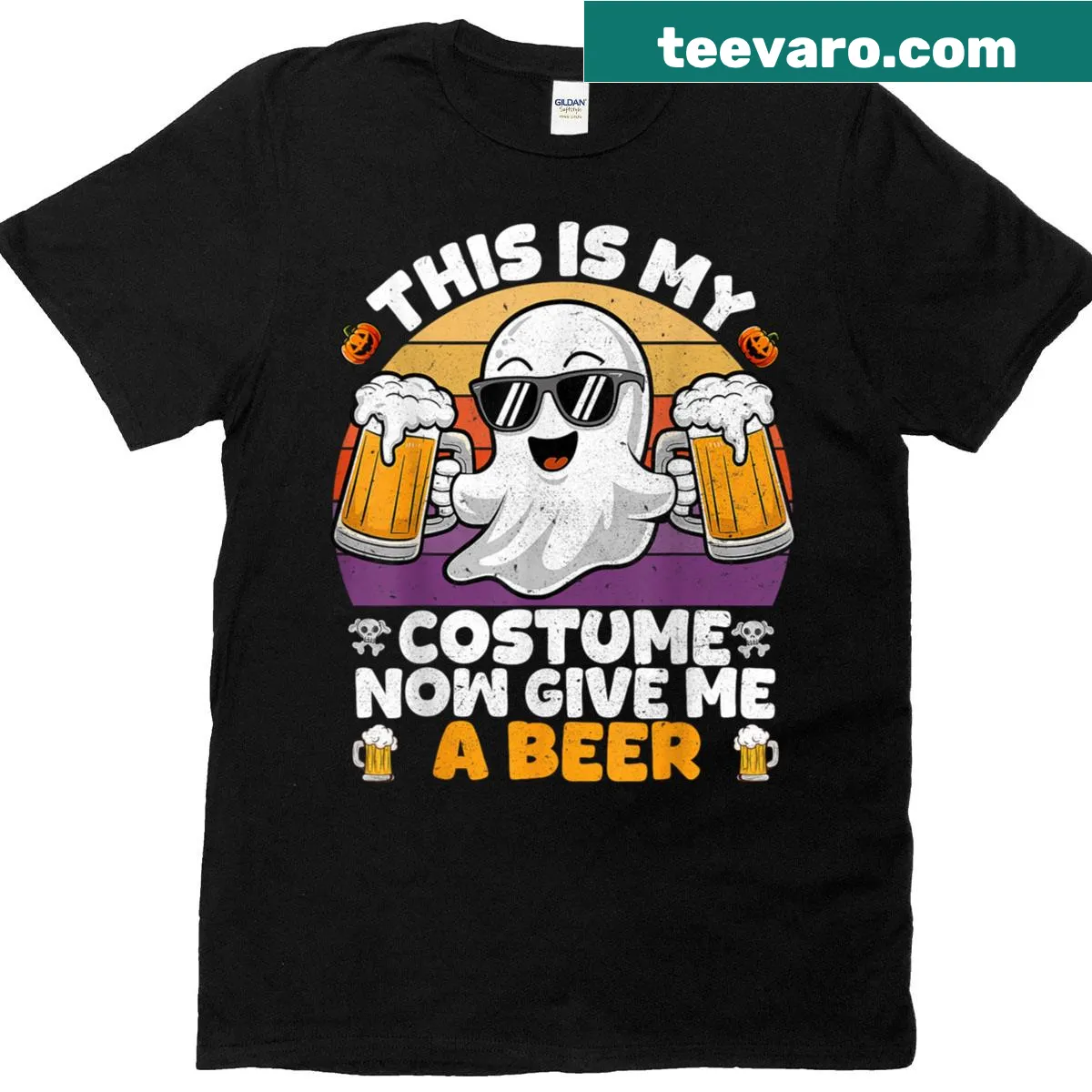 Vintage Halloween costume shirt with funny slogan — on a men's t-shirt
