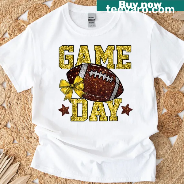 Cheerful illustration of Game Day football mom design