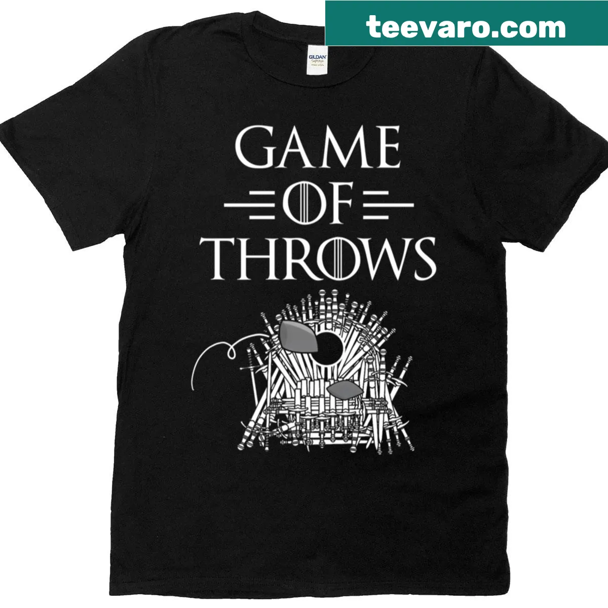 Funny cornhole-themed t-shirt with a play on 'Game of Thrones' — on a men's t-shirt