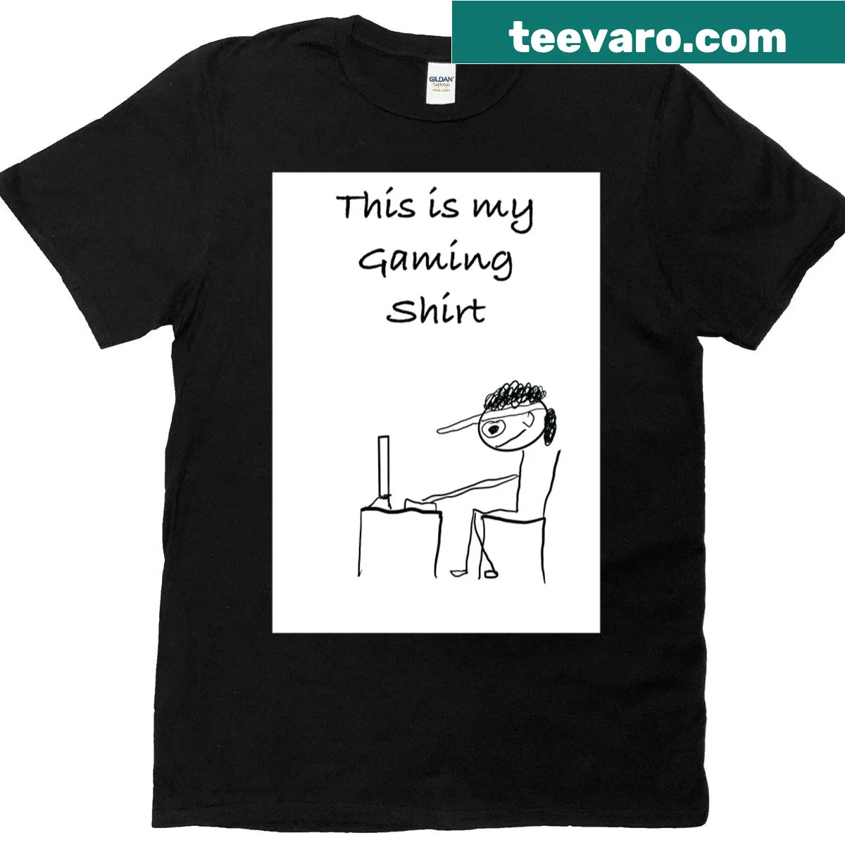 Simple typography t-shirt saying 'Gaming Guy' for gamers — on a men's t-shirt